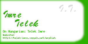 imre telek business card